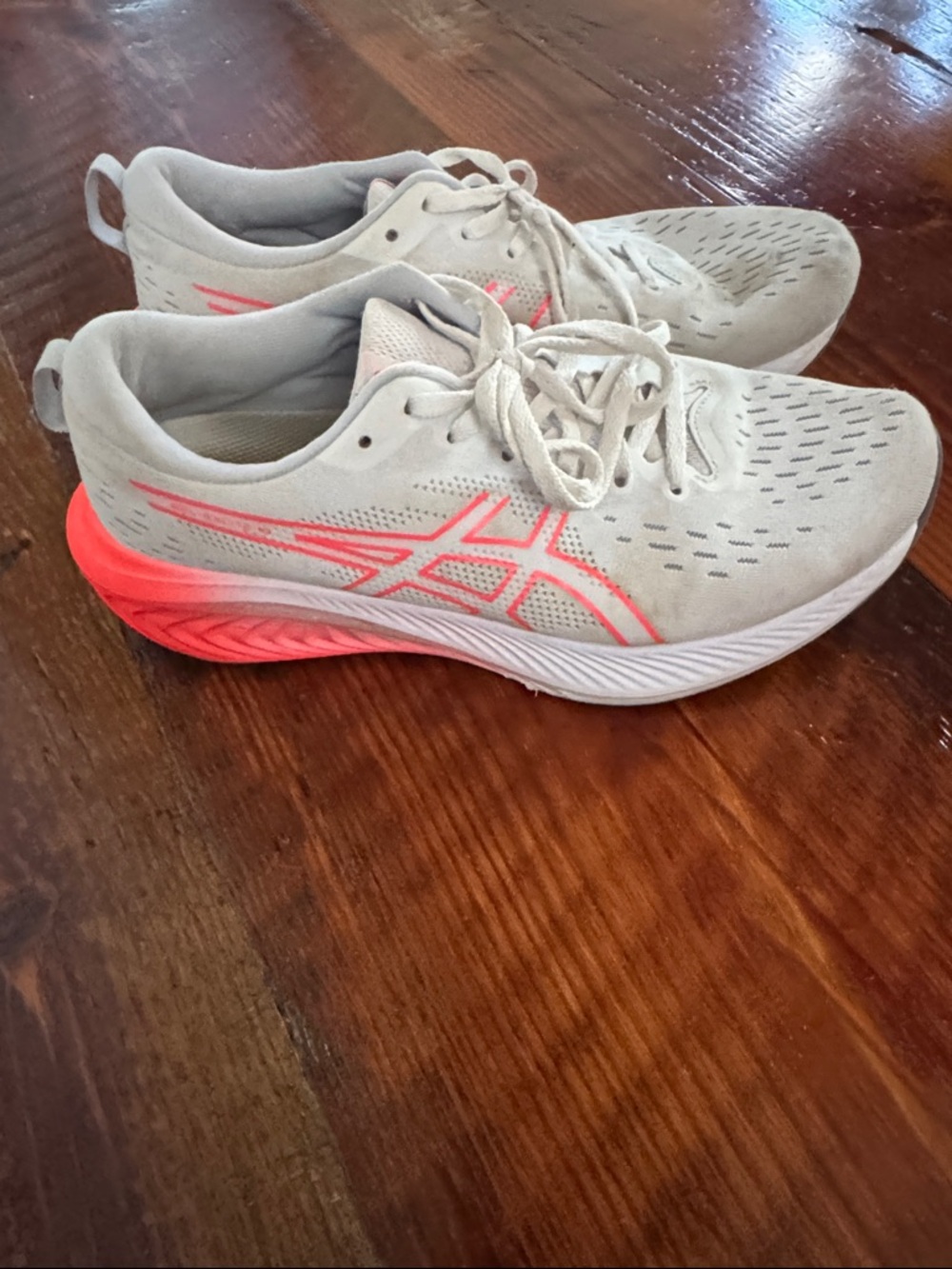 ASICS Women's Sneakers - Light Gray with Coral Pink Highlights